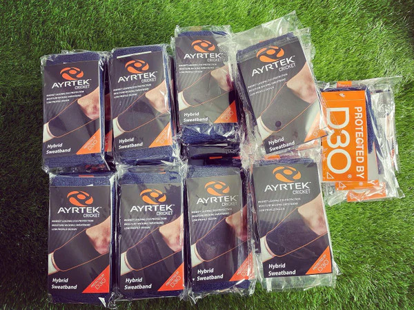Ayrtek Hybrid Wrist Guard / Sweatband - Navy Blue - Image 5