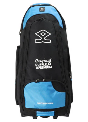 Shrey Original Pro Premium Duffle Wheelie Cricket Bag - Black & Blue - Image 10