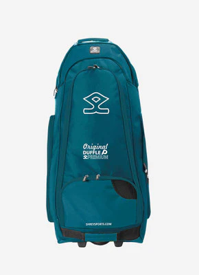 Shrey Original Pro Premium Duffle Wheelie Cricket Bag - Dark Teal & Yellow - Image 3