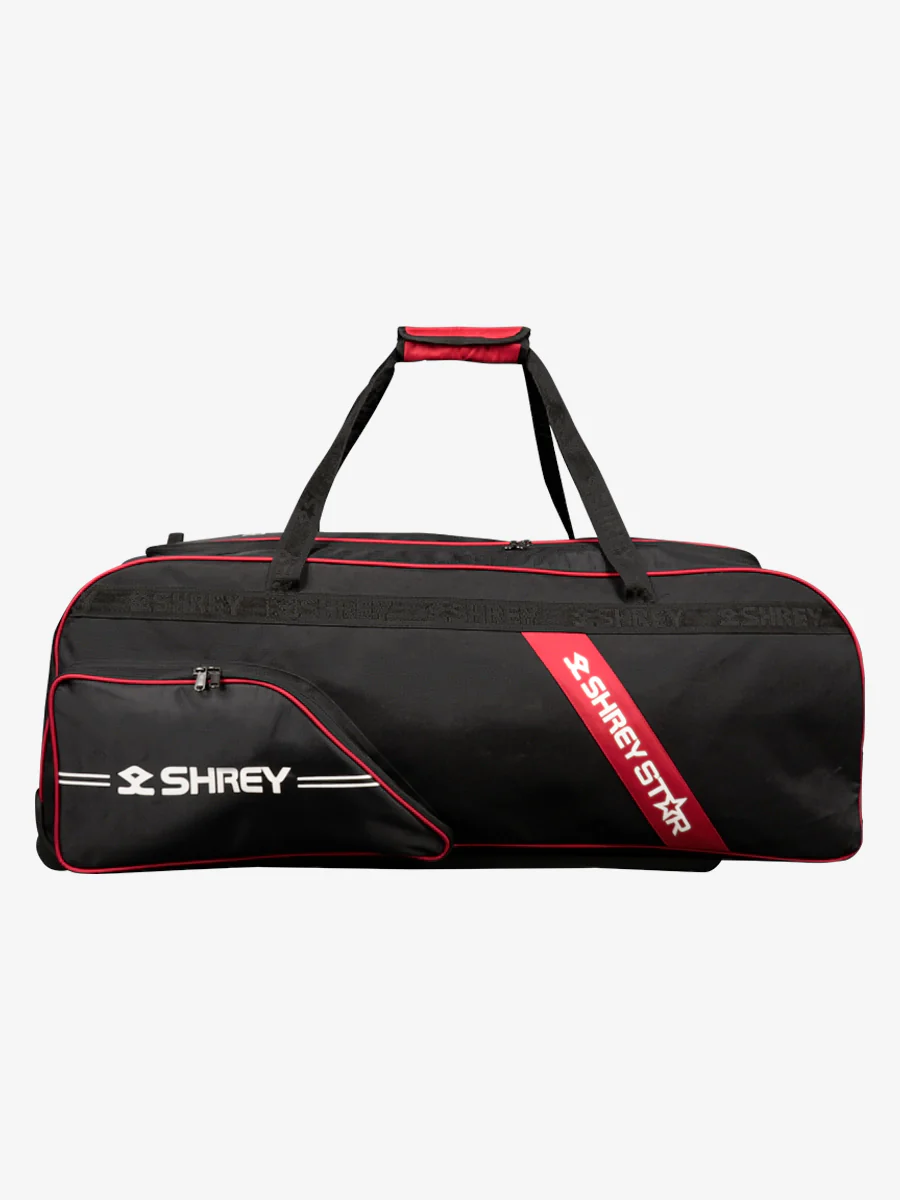 Shrey Star Wheelie 2.0 Cricket Bag - Black & Red - Image 5