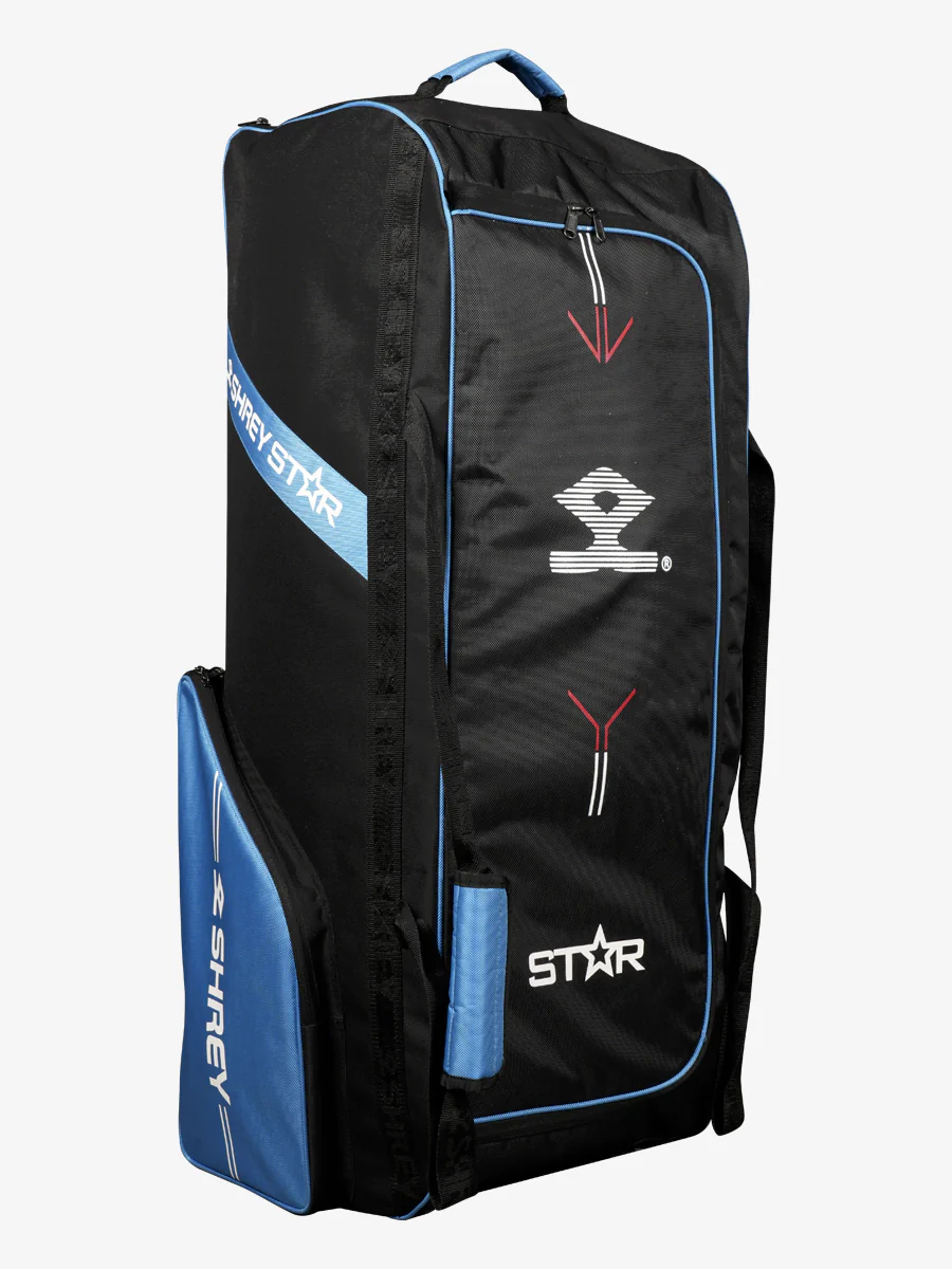 Shrey Star Wheelie 2.0 Cricket Bag - Black & Steel Blue - Image 2