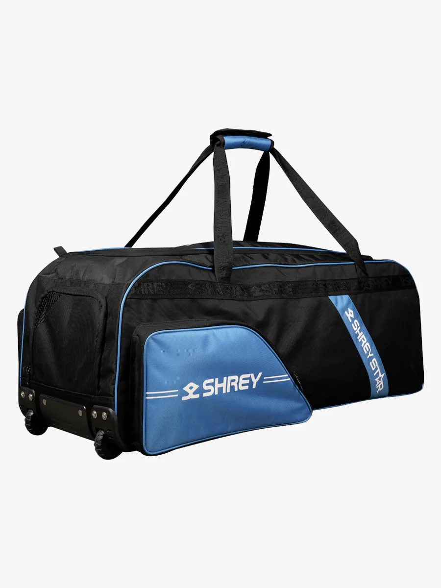 Shrey Star Wheelie 2.0 Cricket Bag - Black & Steel Blue - Image 5