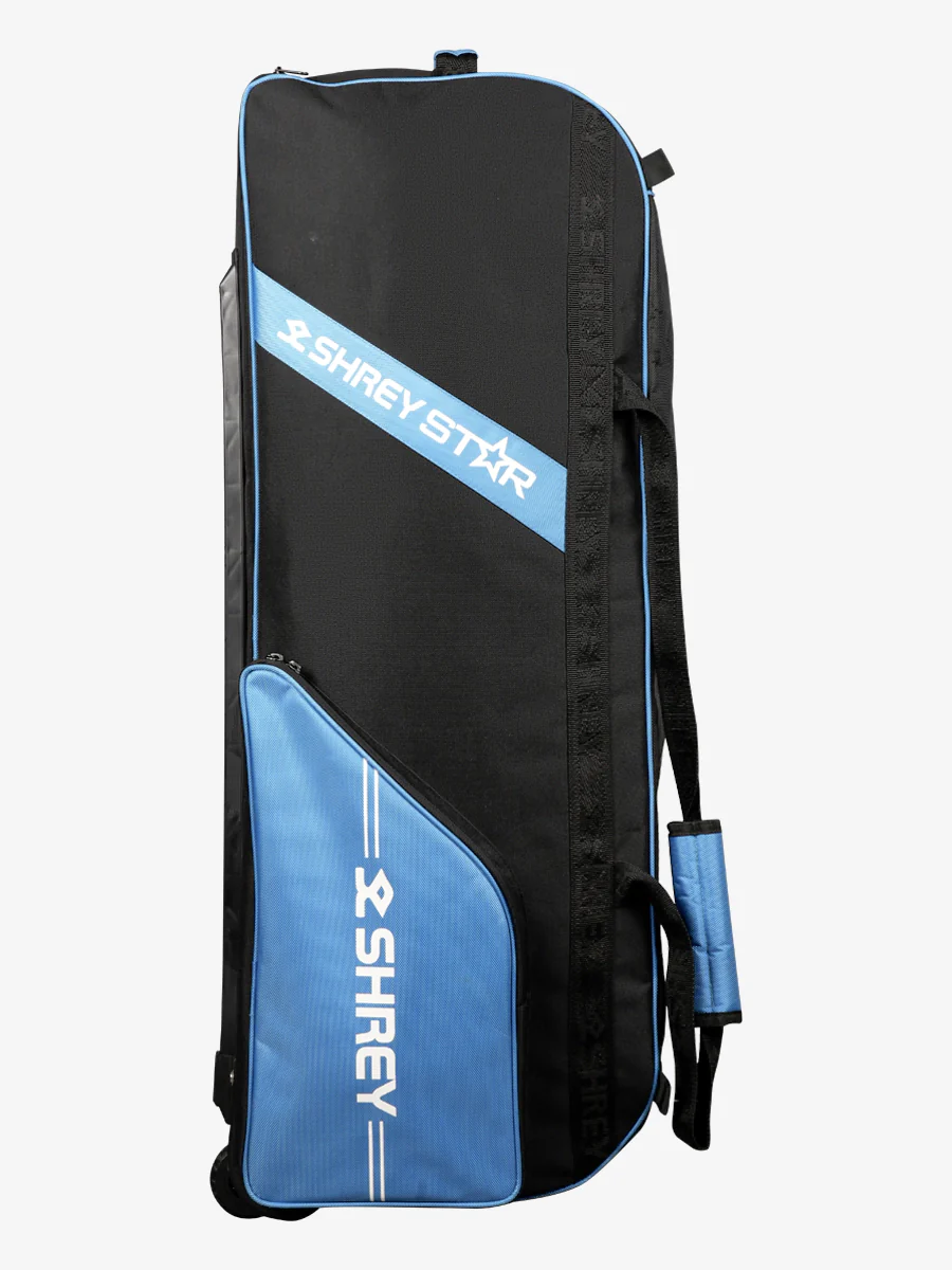 Shrey Star Wheelie 2.0 Cricket Bag - Black & Steel Blue - Image 6