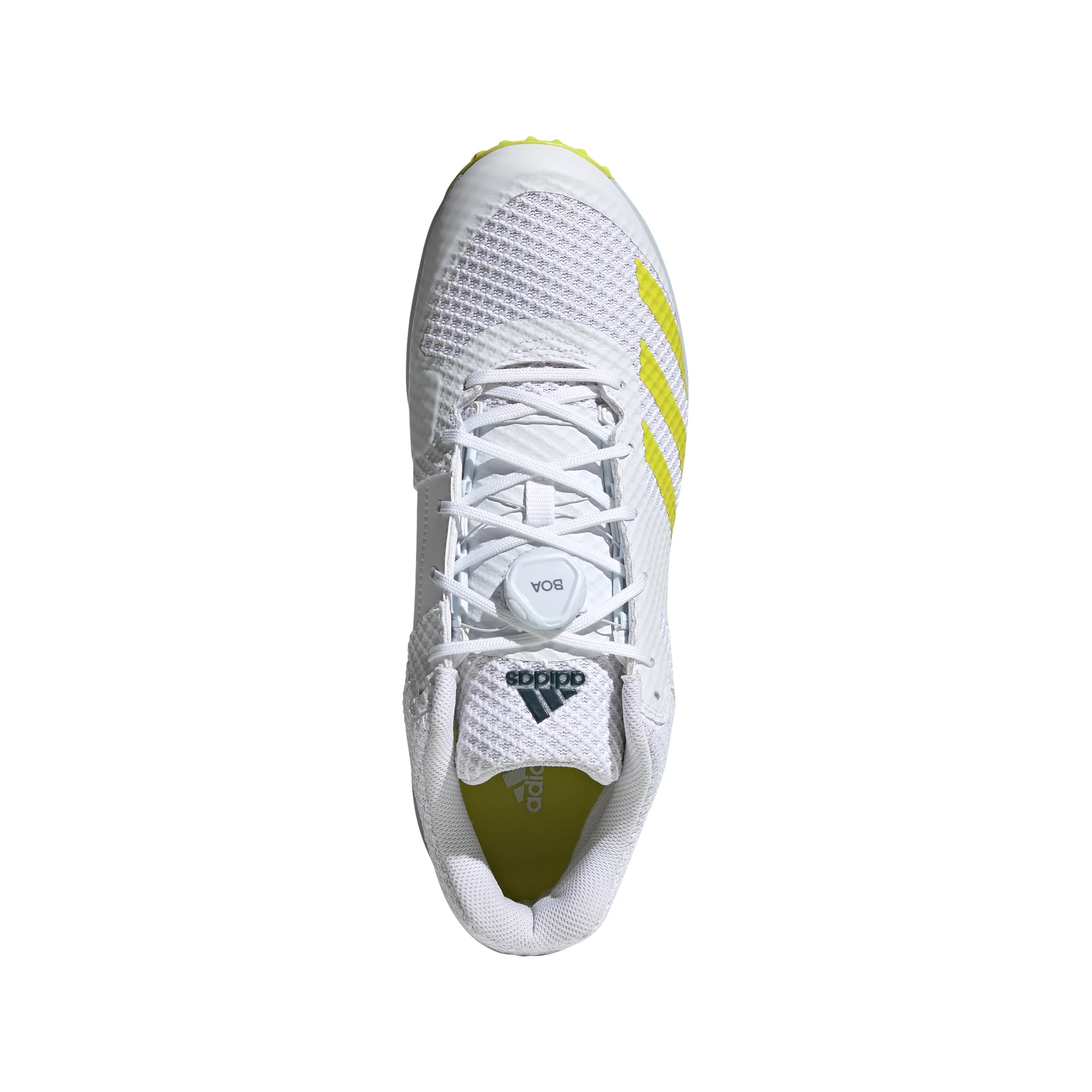 Adidas Adipower Vector MID White Yellow Cricket Shoes - Image 10