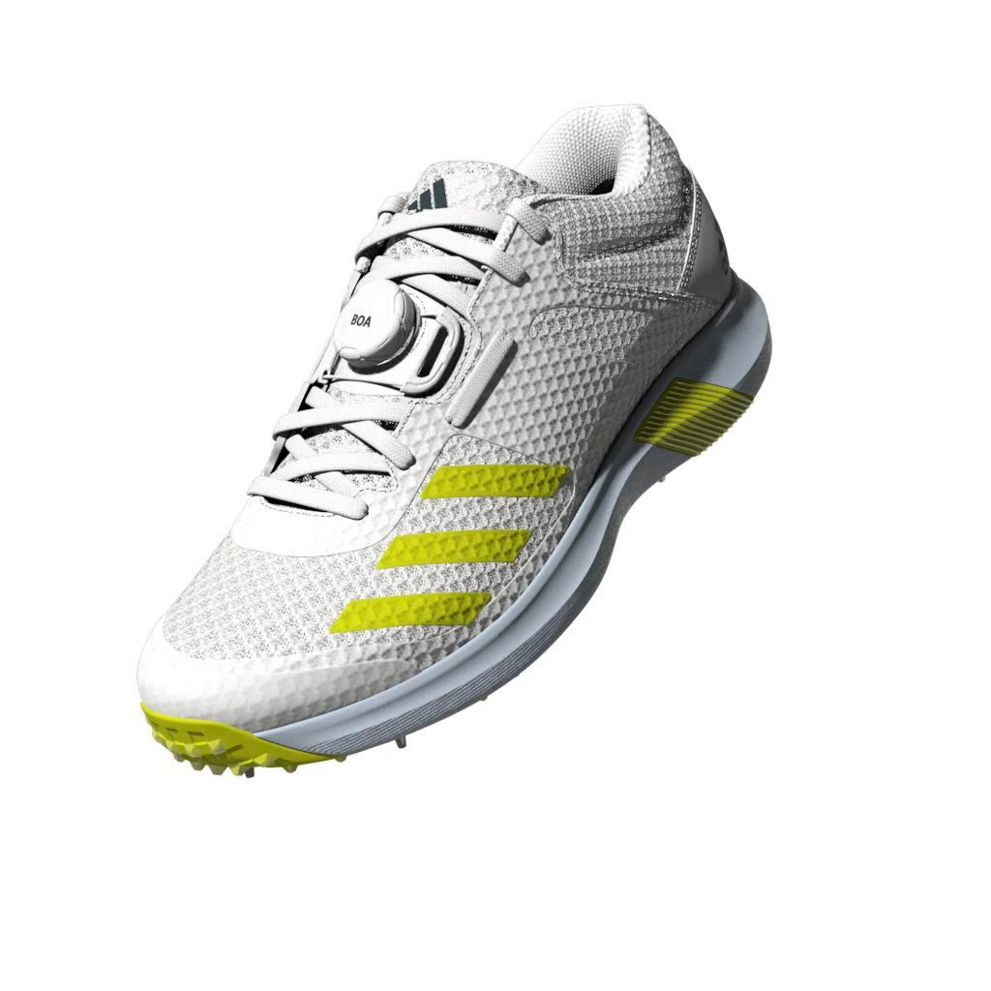 Adidas Adipower Vector MID White Yellow Cricket Shoes - Image 14