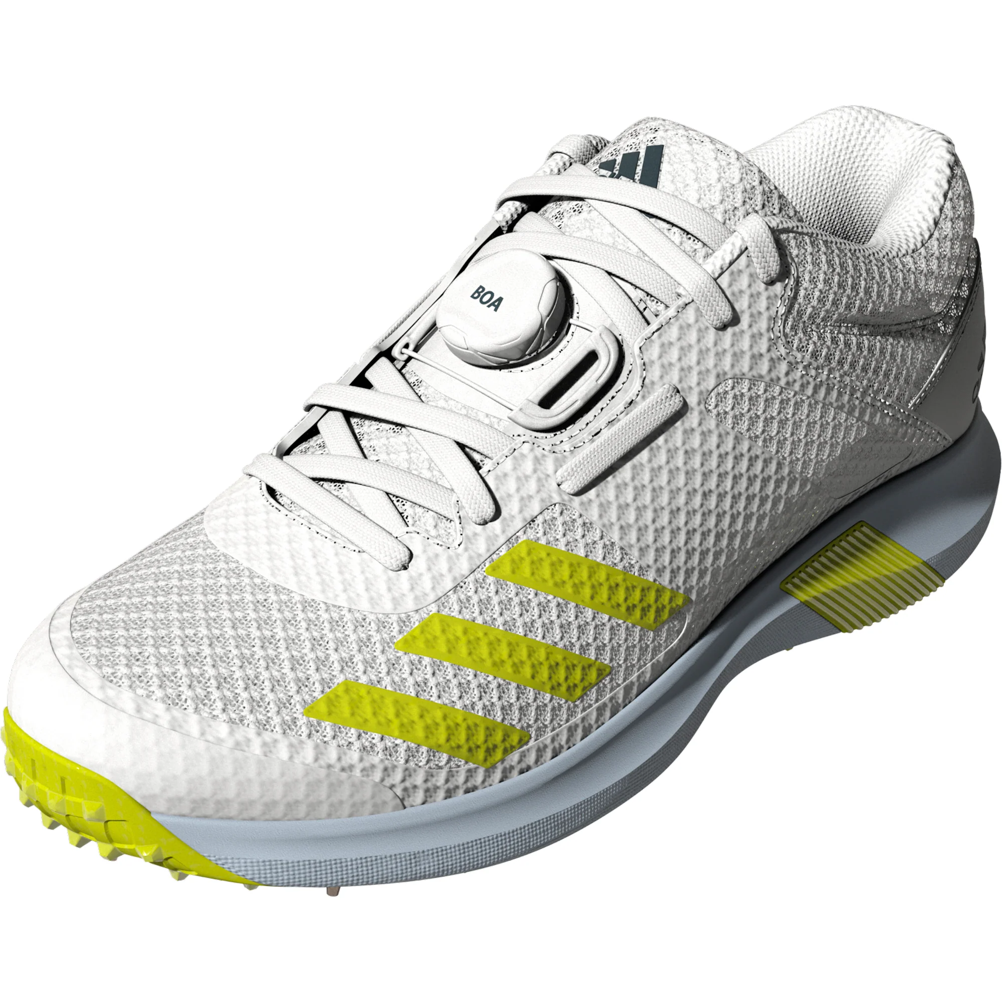 Adidas Adipower Vector MID White Yellow Cricket Shoes - Image 21