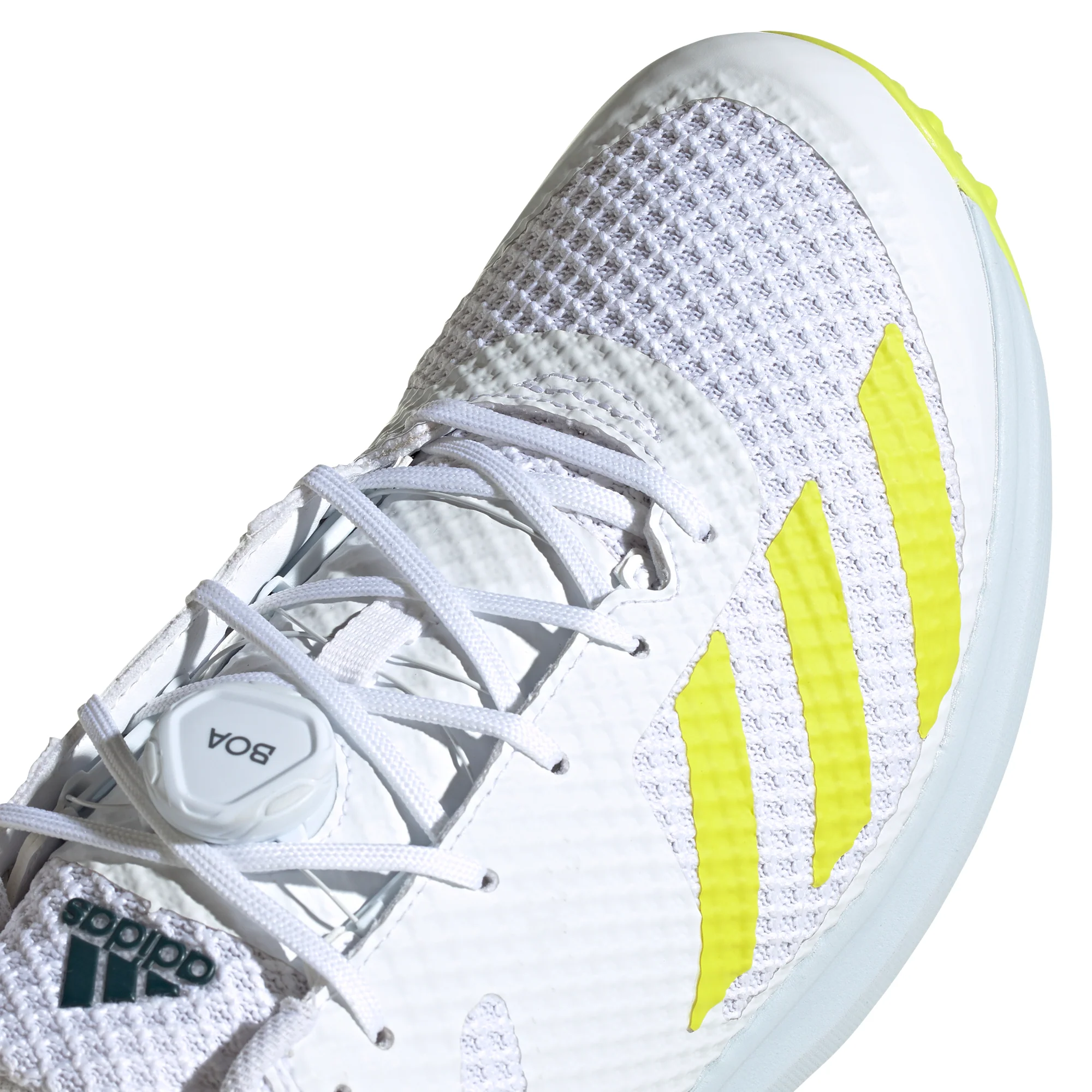 Adidas Adipower Vector MID White Yellow Cricket Shoes - Image 4