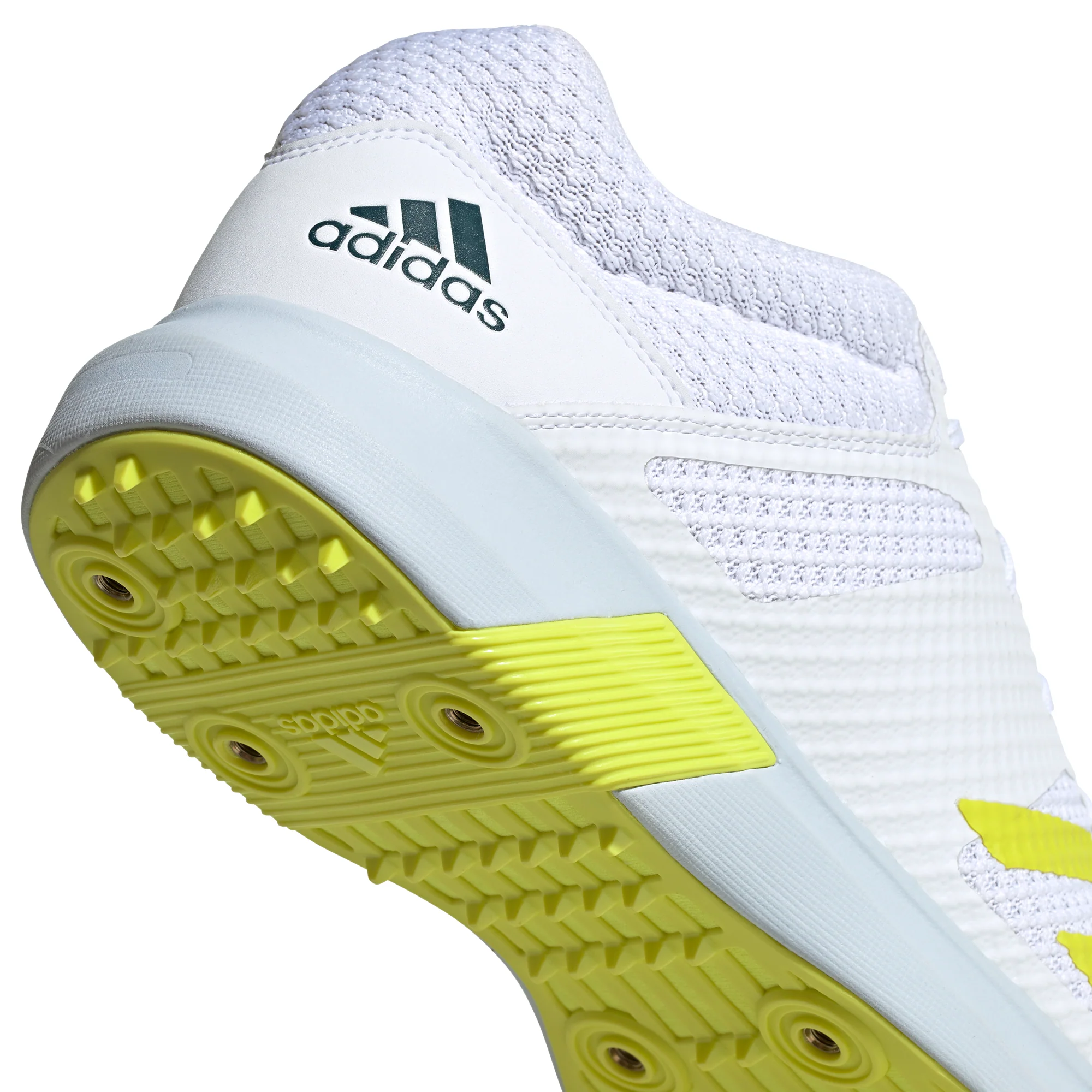 Adidas Adipower Vector MID White Yellow Cricket Shoes - Image 5