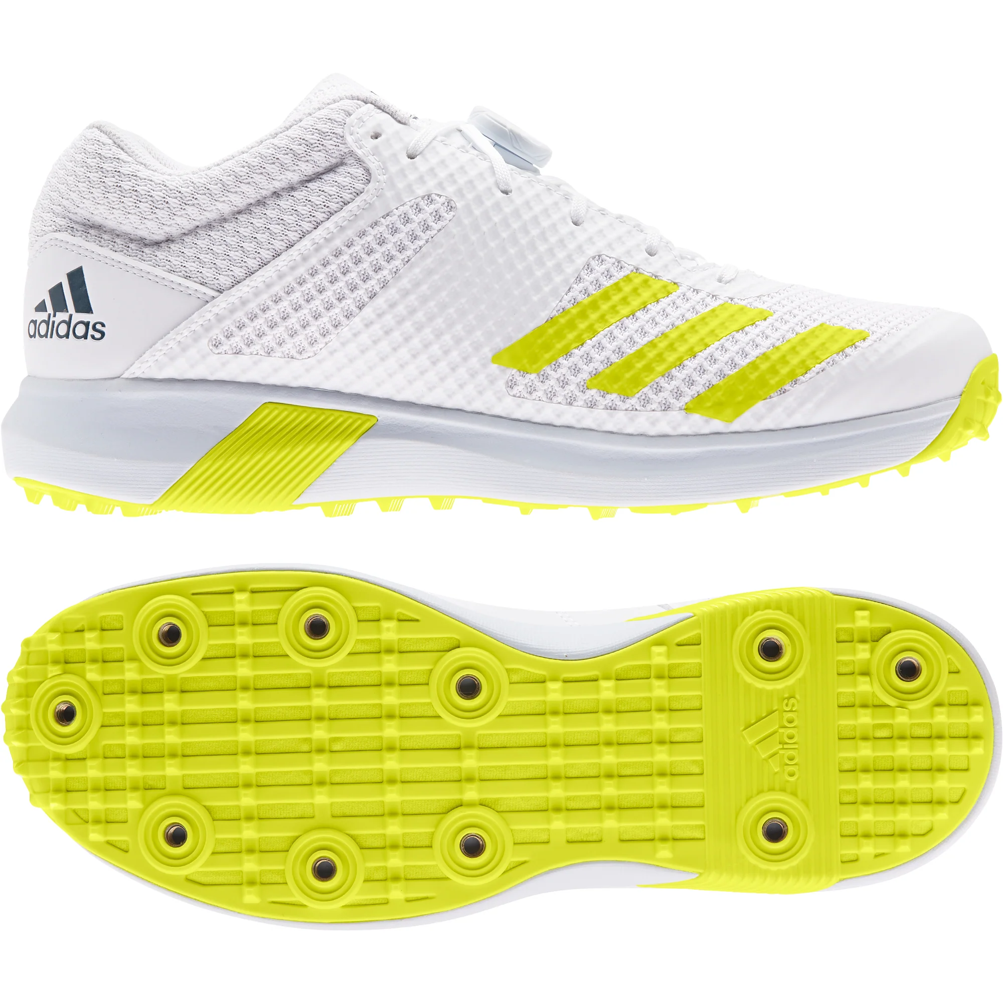 Adidas Adipower Vector MID White Yellow Cricket Shoes - Image 9