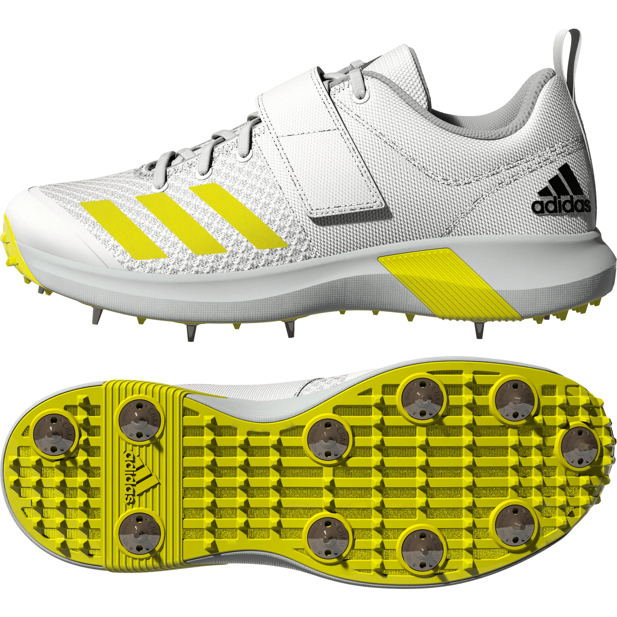 Adidas Adipower Vector White Yellow Cricket Shoes - Image 11