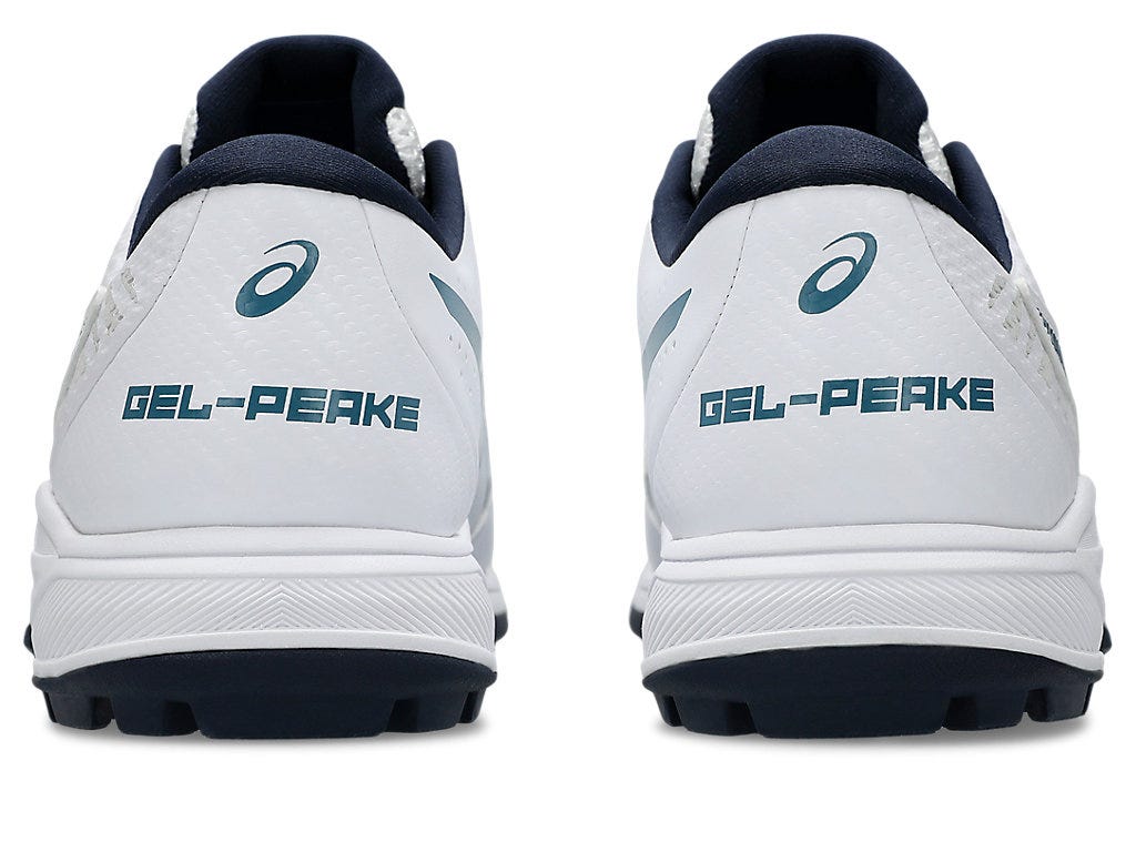 Asics Gel-Peake 2 (White & Atlantis Blue) Cricket Shoes - Image 3