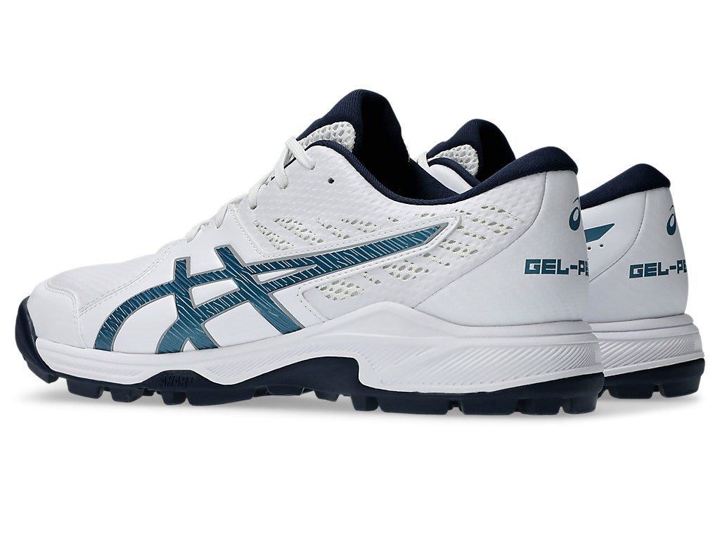 Asics Gel-Peake 2 (White & Atlantis Blue) Cricket Shoes - Image 4