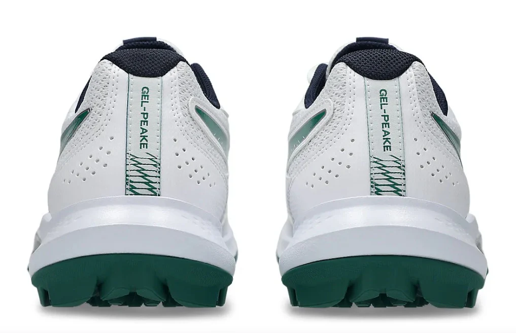 Asics Gel-Peake 3 (White/ Jasper Green) Cricket Shoes - Image 5