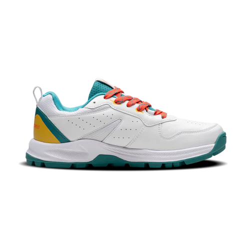 Hundred Hyper Drive Cricket Shoes (White/Lt Green/Orange) - Image 6