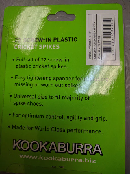 Kookaburra Rubber Spikes (22 with Key) - Image 3