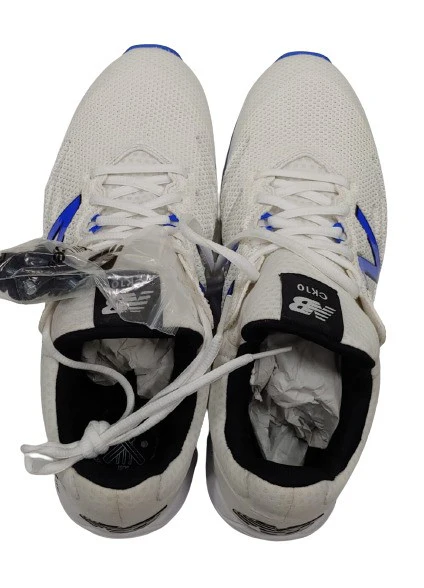 New Balance CK 10 BL4 Cricket Shoes (White/Blue) - Image 4