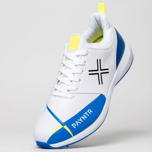 Payntr V SPIKE (White & Blue) Cricket Shoes - Image 4