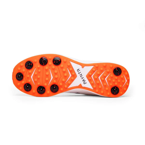 Payntr XPF-22 Batting Spike (White & Orange) Cricket Shoes - Image 3