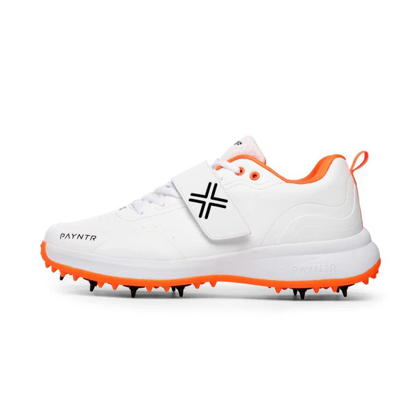 Payntr XPF-P6  Bowling Spike (White & Orange) Cricket Shoes - Image 2