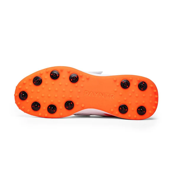 Payntr XPF-P6  Bowling Spike (White & Orange) Cricket Shoes - Image 3