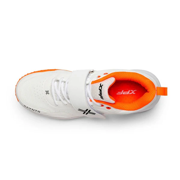 Payntr XPF-P6  Bowling Spike (White & Orange) Cricket Shoes - Image 4