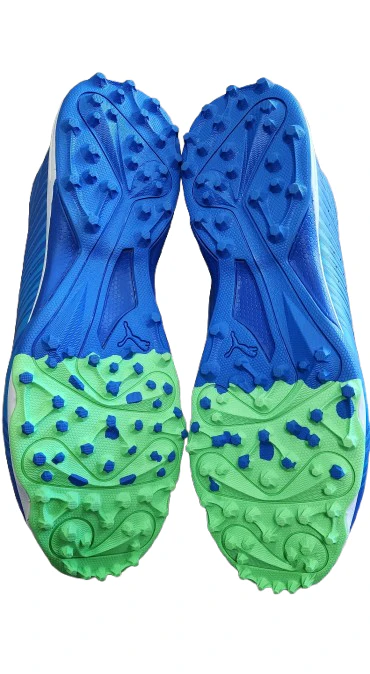Puma 22 FH VK Rubber Cricket Shoes (BLUEMEZING ELEKTRO GREEN WHITE) - Image 4