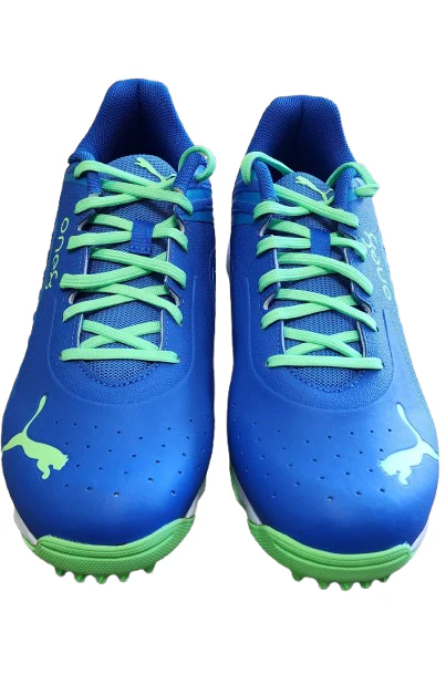Puma 22 FH VK Rubber Cricket Shoes (BLUEMEZING ELEKTRO GREEN WHITE) - Image 5