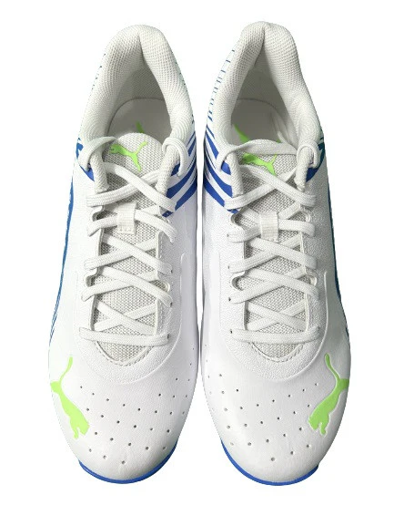 Puma 22 FH VK Rubber Cricket Shoes (White-Black-Bluemazing) - Image 7