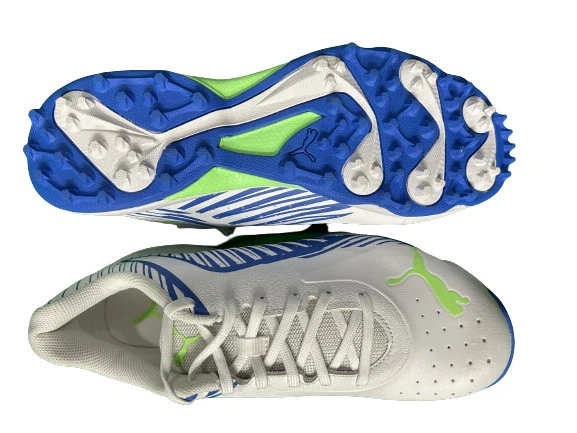 Puma 22 FH VK Rubber Cricket Shoes (White-Black-Bluemazing) - Image 9