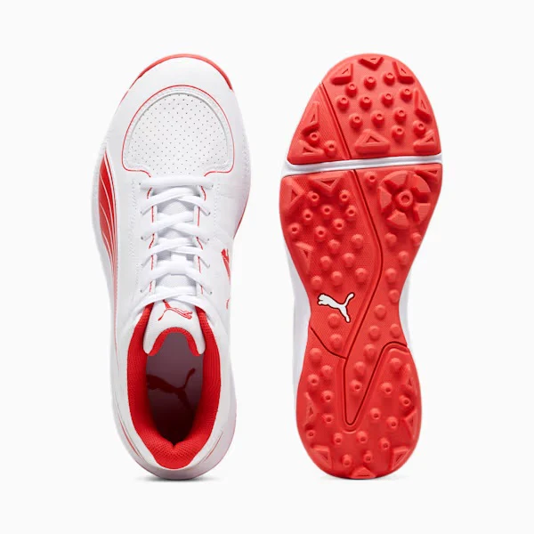 Puma 24 FH Rubber Cricket Shoes (PUMA WHITE/PUMA RED) - Image 3