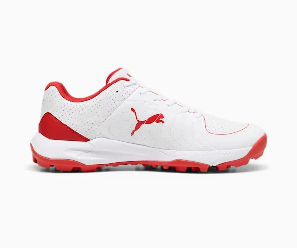 Puma 24 FH Rubber Cricket Shoes (PUMA WHITE/PUMA RED) - Image 4