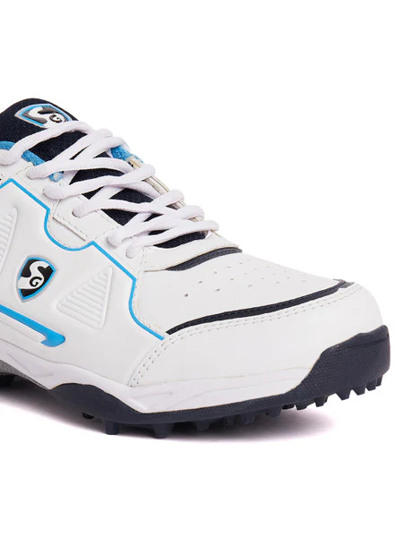 SG Club 5.0 Cricket Shoes- White/Navy/Teal - Image 5