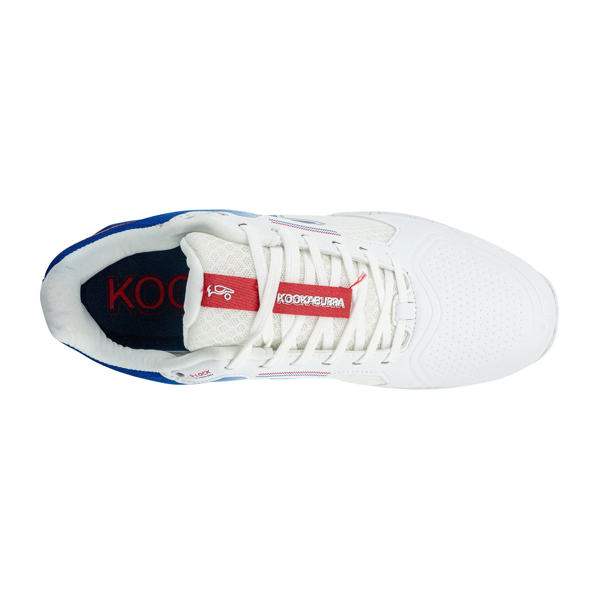 Kookaburra KC 1.0 Rubber Shoes - White/Blue/Red 2025 - Image 2