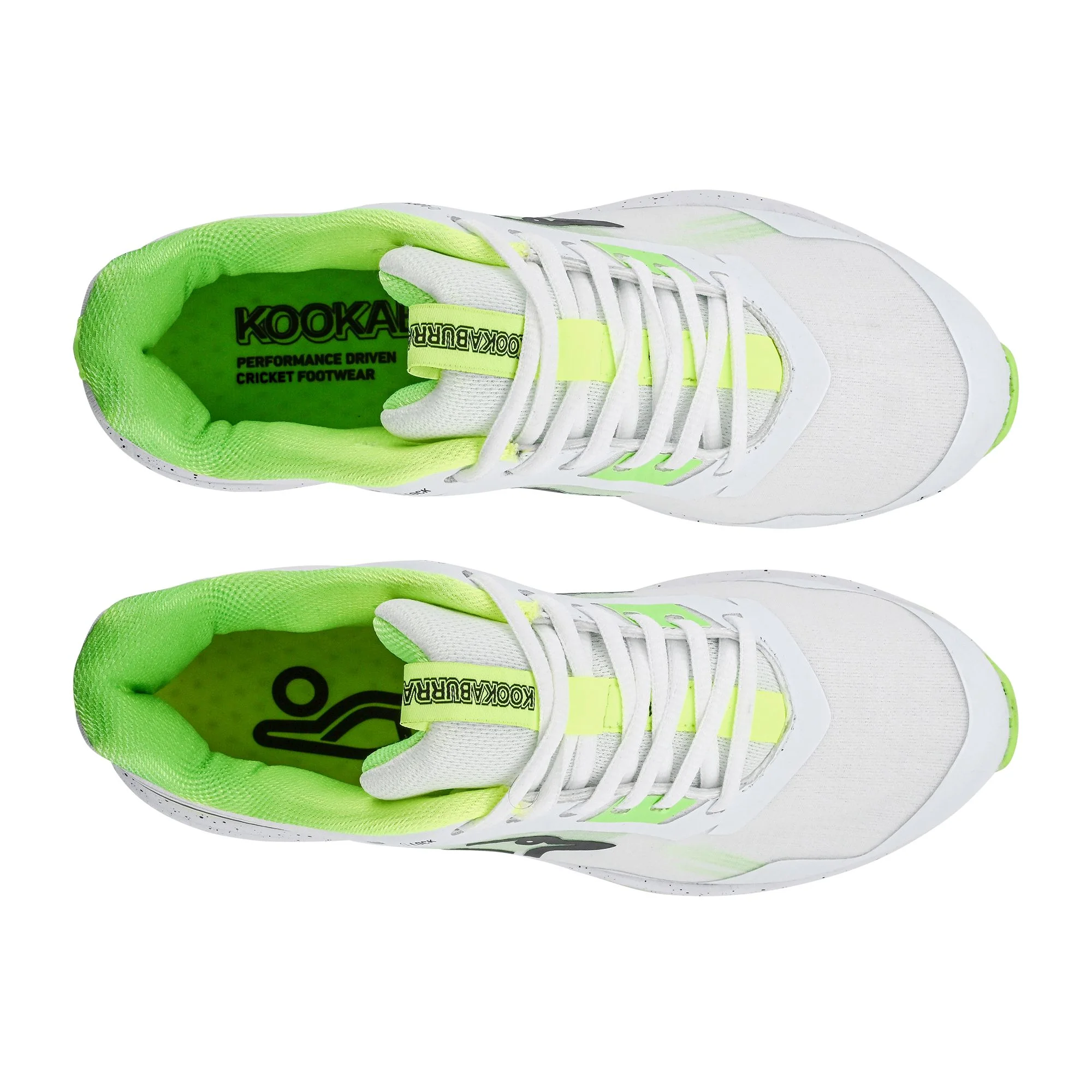 Kookaburra KC 2.0 Rubber Shoes - White/Lime 2025 - Image 2