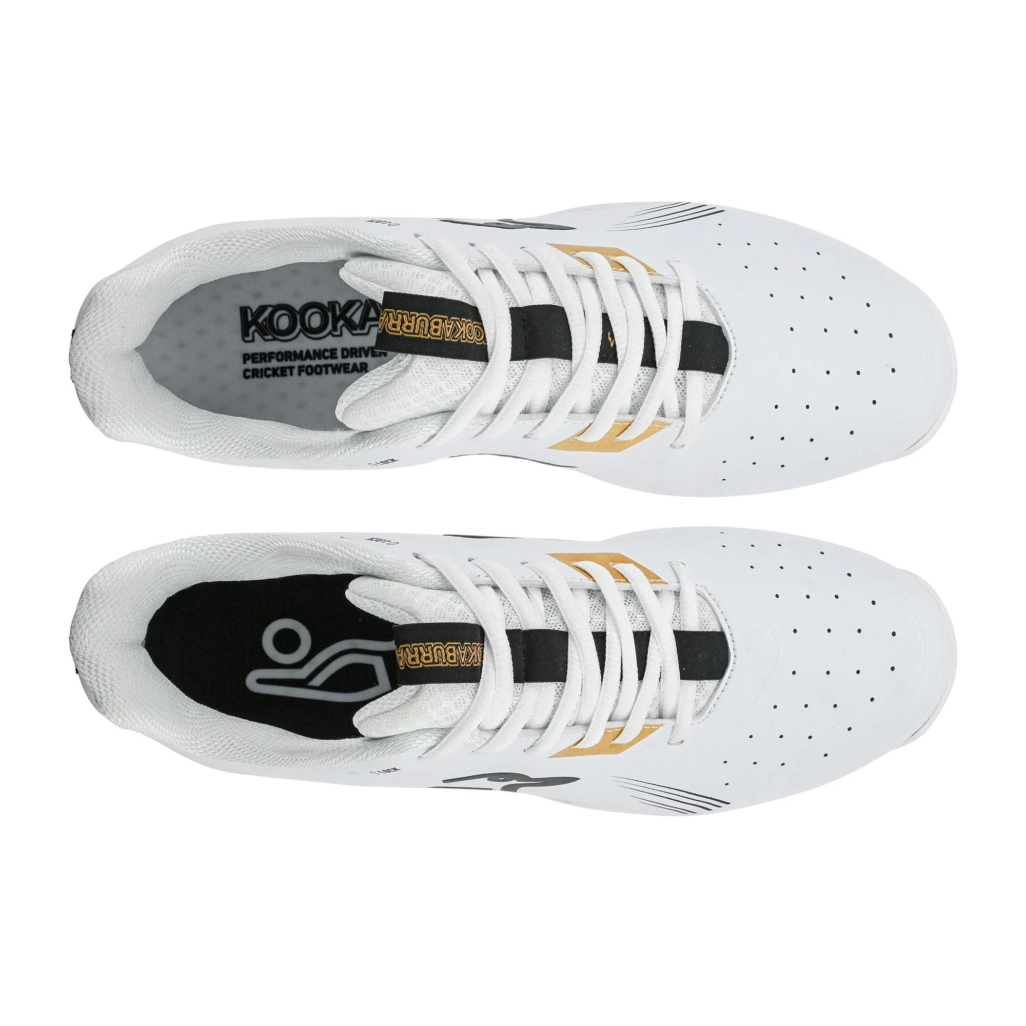 Kookaburra KC 3.0 Rubber Shoes - White/Gold 2025 - Image 2