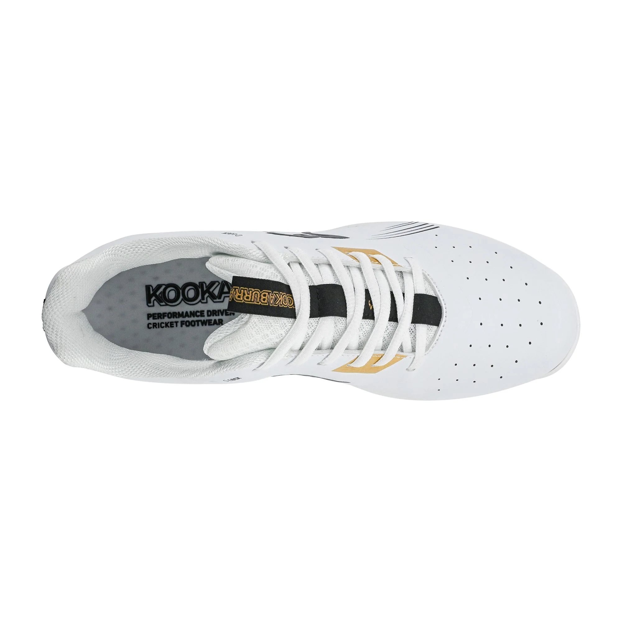 Kookaburra KC 3.0 Rubber Shoes - White/Gold 2025 - Image 3