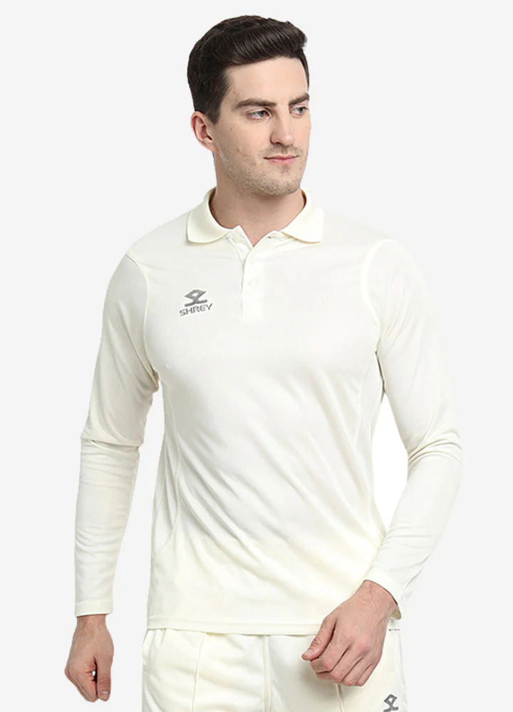 Shrey Cricket Match Shirt L/S (Off White) - Image 2