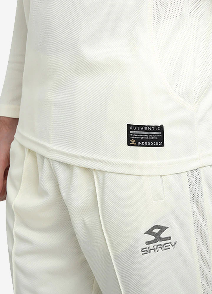 Shrey Cricket Match Shirt L/S (Off White) - Image 5