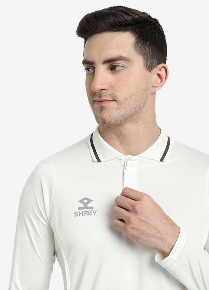Shrey Cricket Premium Shirt L/S (Off White) - Image 3