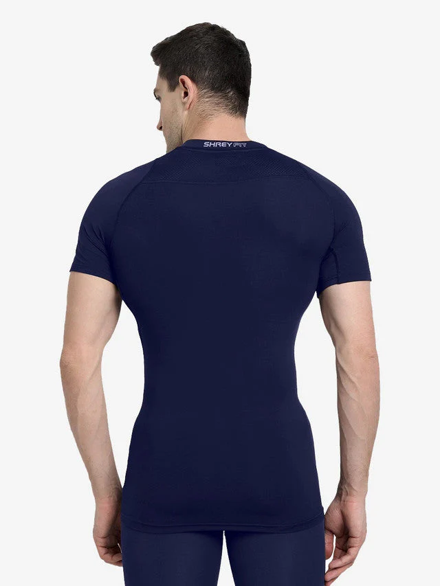 Shrey Intense Compression Short Sleev Top - Navy (India -Size) - Image 3